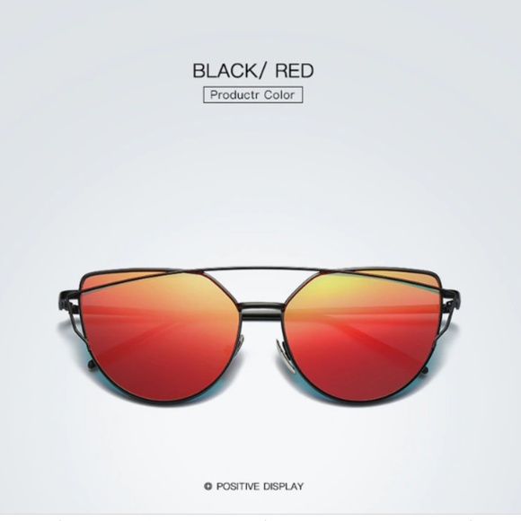 Fashion Cat Eye Mirrored Sunglasses - Picture 7 of 8